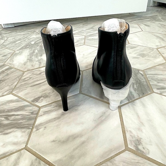 Jingpin Black Leather Ankle Booties size 38 (8-8.5). NWT! Never Worn! - Picture 3 of 5